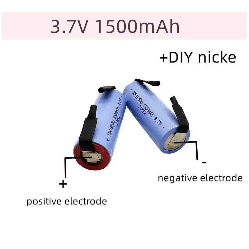 18500 Genopladeligt Lithium-Ion Batteri 1500mAh 3.7V med Nikkelark