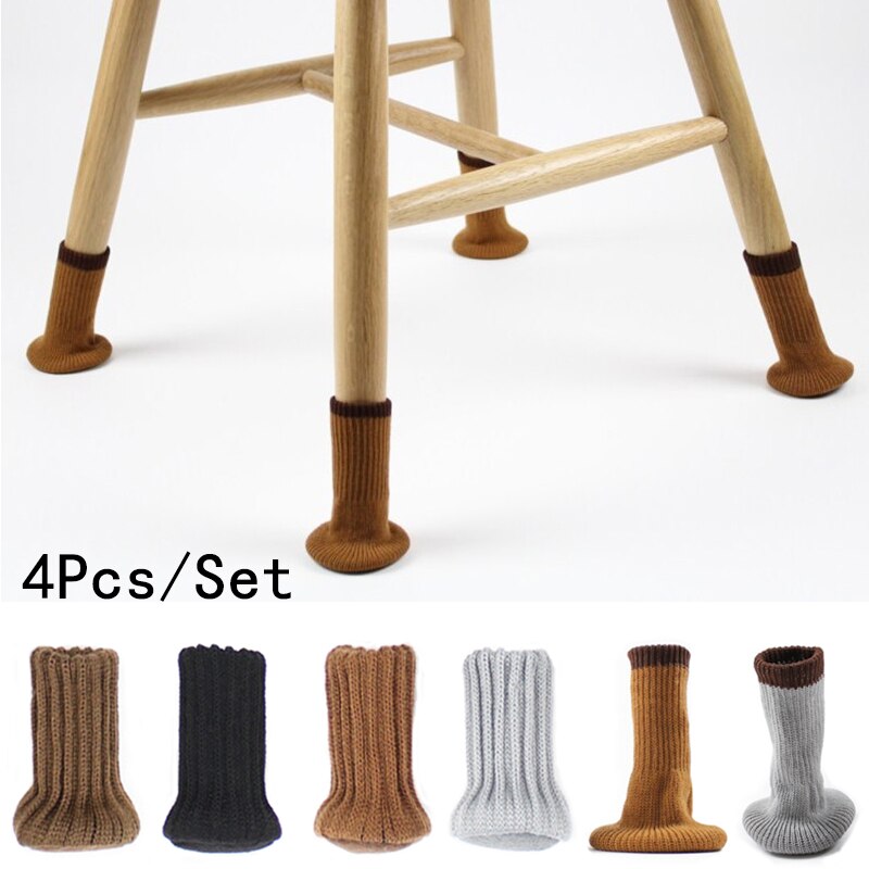 4 stk strikket stol ben sokker møbler bordfødder ben gulvbeskyttere dækker gulvbeskyttelsespuder hjemindretning