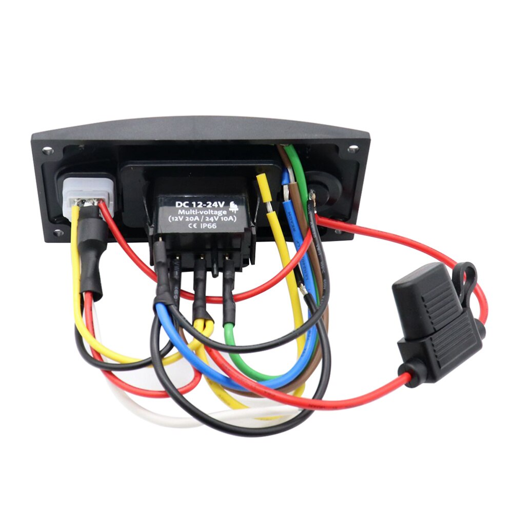 S4123 12-24V Bilge Pump Switch Alarm Waterproof Ship Deck Cleaning Control Panel for Boat Bilge Pumps (Black)