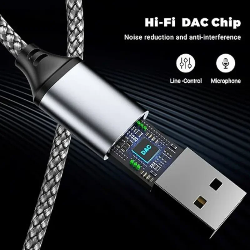 USB naar 3,5 mm jack audio-adapter USB A naar 3,5 mm audiokabel USB naar audio jack-adapter hoofdtelefoon converter voor pc-laptop