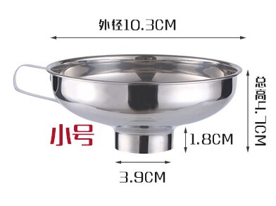 Small / Large Wide Mouth Funnel With Handle Stainless Steel Canning Jars Funnel: S