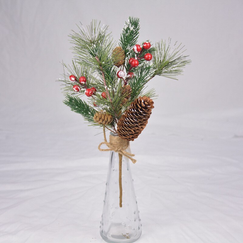 Kunstmatige Kerst Pine Sticks Rode Bes Stengels Kunstmatige Pine Picks Ornamenten Kerstboomversiering Decor