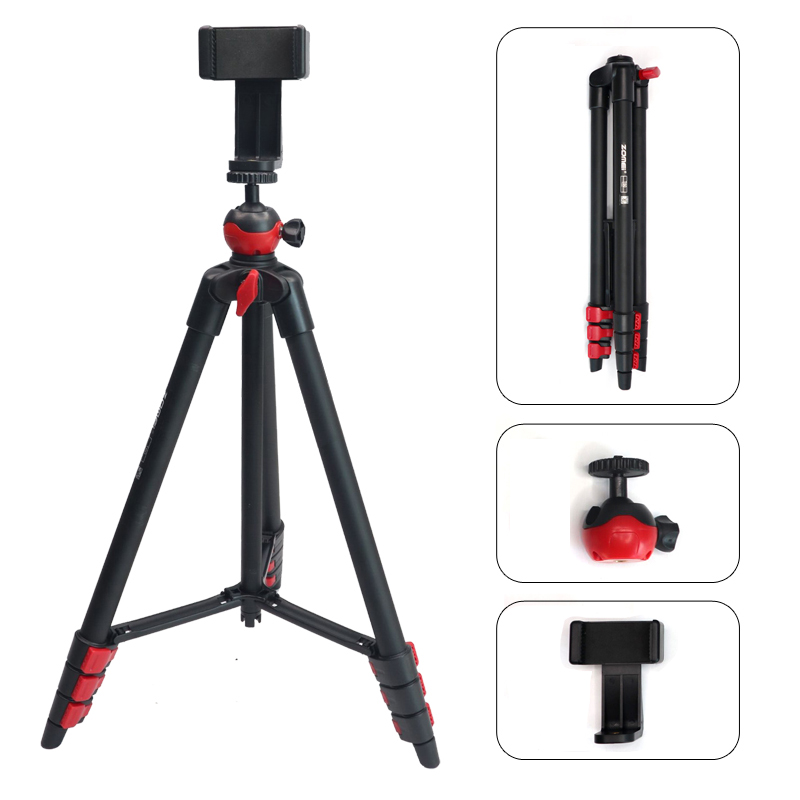 ZOMEI Phone tripod lightweight mini tripode Bluetooth Remote control smartphones clip for phone projector telescope: T60-3