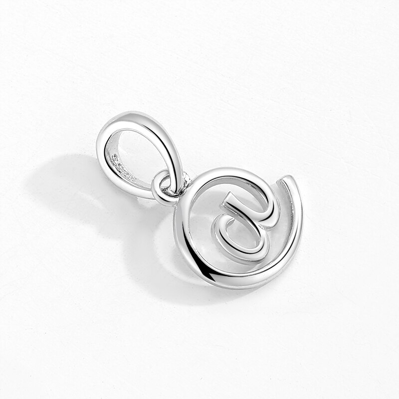 Cuentas de Plata de Ley 925 con letras A, fabricación de joyería fina, dijes europeos originales, fabricación de pulseras