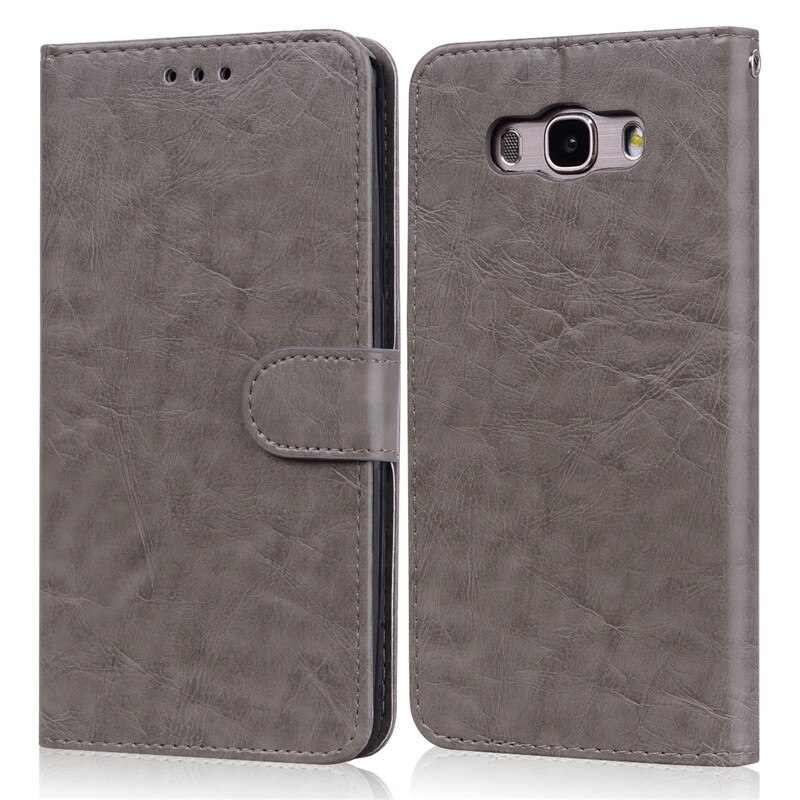 Luxury Pu Leather Case For Samsung Galaxy J7 Flip Case For Samsung J7 J710 SM-J710F/ds Galaxy J7 Back Case Fundas: Gray