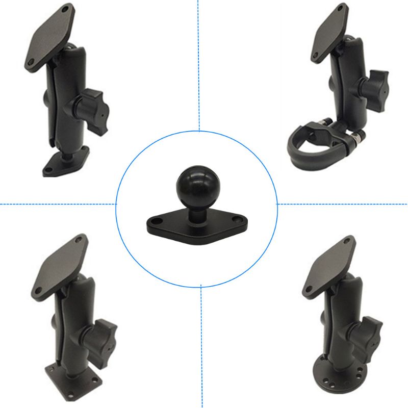 Aluminium Motorfiets Bevestigen Stand Plaat Rubberen Bal Hoofd RAM Mount voor Telefoon GPS X3UB