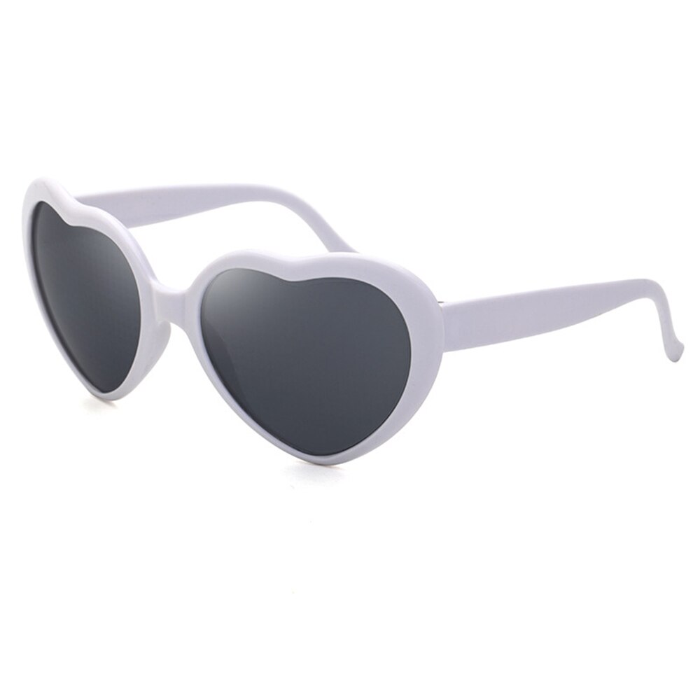 Love Heart Shaped Effect Glasses Watch The Lights Change To Heart Shape At Night Diffraction Glasses Women Sunglasse: White