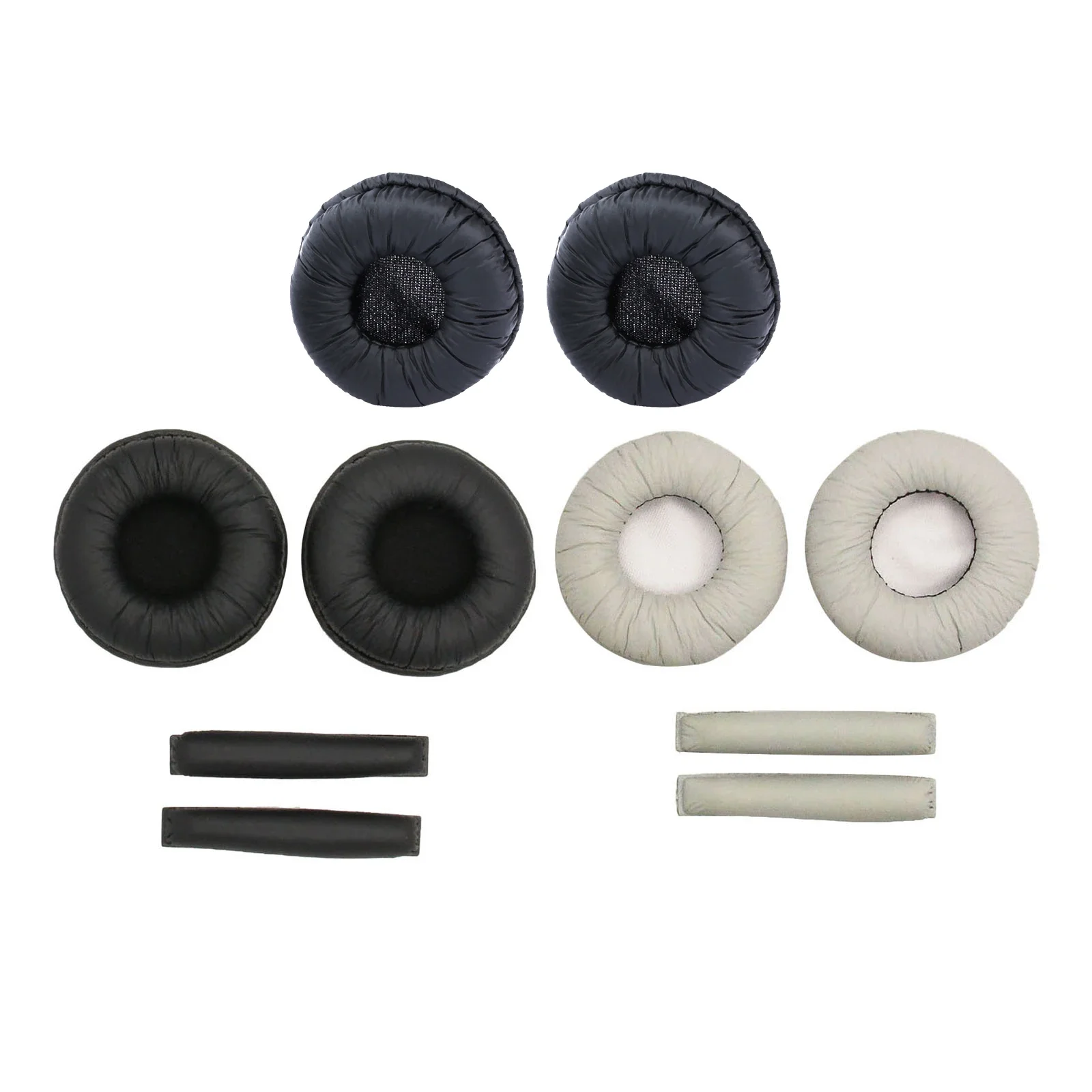 Ohrpolster Stirnband passend für Sennheiser PX100 PX100-II PX200 PX80 PXC150 PXC250 Kopfhörer Zubehör Schwarz Grau Kunstleder Schaumstoff