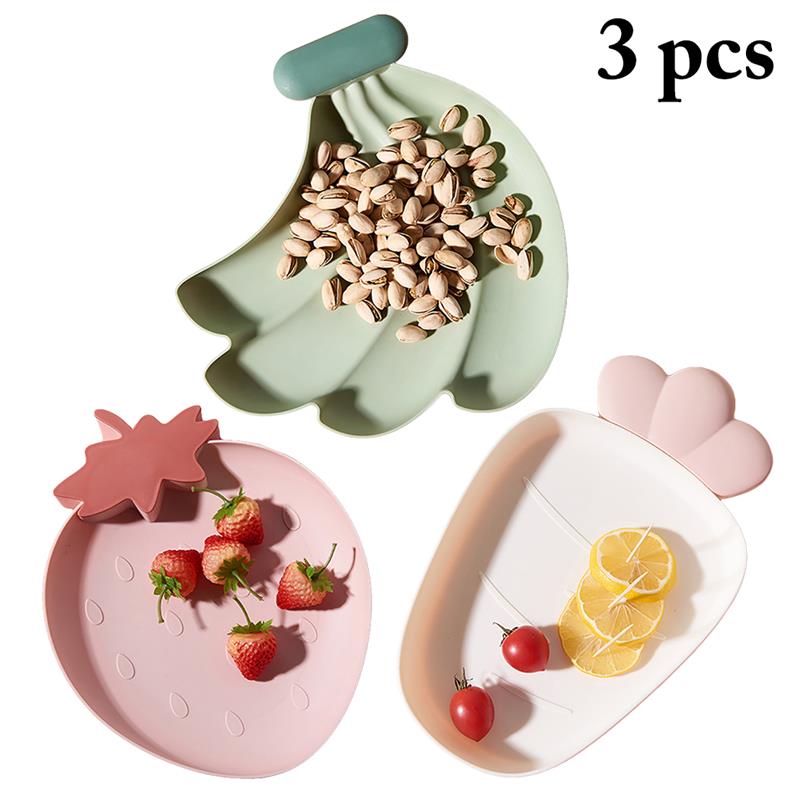 Kapmore 3 sztuk/zestaw talerz kreatywny śliczny w kształcie owoców talerzyk deserowy na imprezę pojemnik kuchenny zastawa stołowa akcesoria
