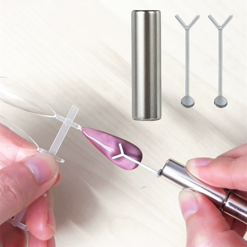 Juego de imanes de ojo de gato para uñas en forma de corazón, herramienta para uñas, Clip de papel especial, combinación de barra magnética de alambre, 2/3 Uds.