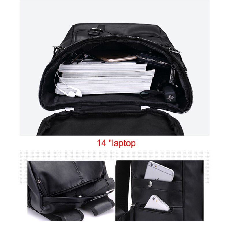 Seje herre rygsække mand rygsæk taske elev skoletasker herre rejse læder rygsæk tasker sort taske