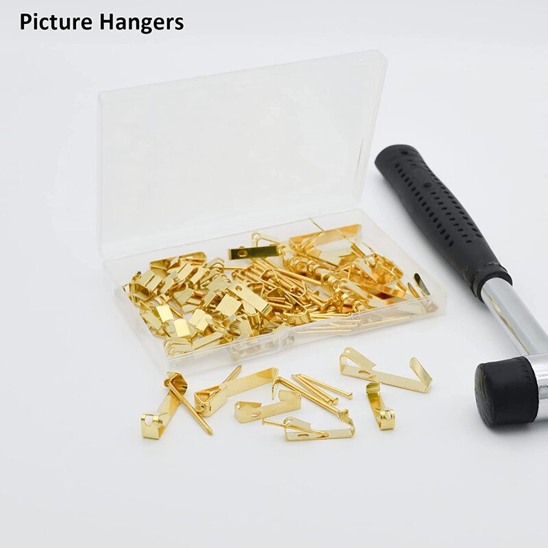 Foto Haken, 100 Stuk Foto Opknoping Kit, Inclusief 30Lb En 50Lb Foto Haken, 2 Maten Foto Haken Met Nagels