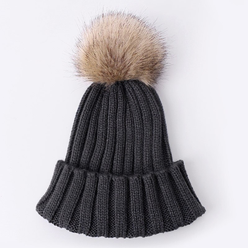 Bonnet en fausse fourrure pour fille, Style, à la , hiver, printemps,: A