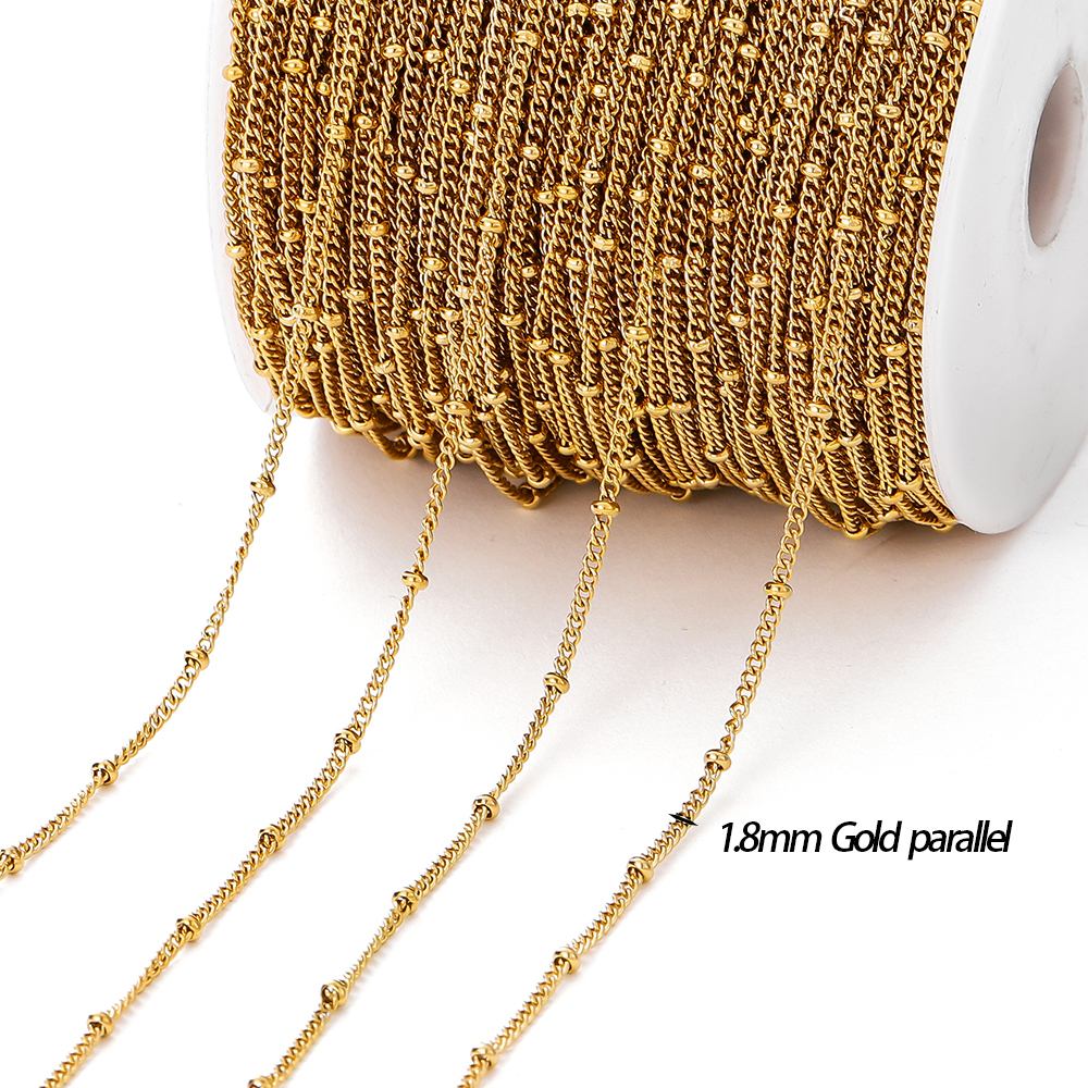 Sieraden Maakketting - 2 Meter - 7 Types - 14k Goud Verguld Messing Ronde Schakelketting: Rood