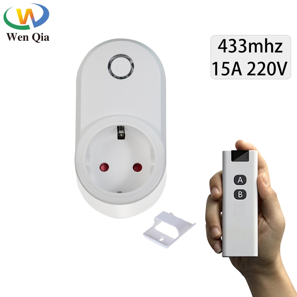 433 Mhz Wireless Remote Control Switch EU FR Socket AC220V Smart Switch Universial Plug15A Electrical Outlets Adapters For Light