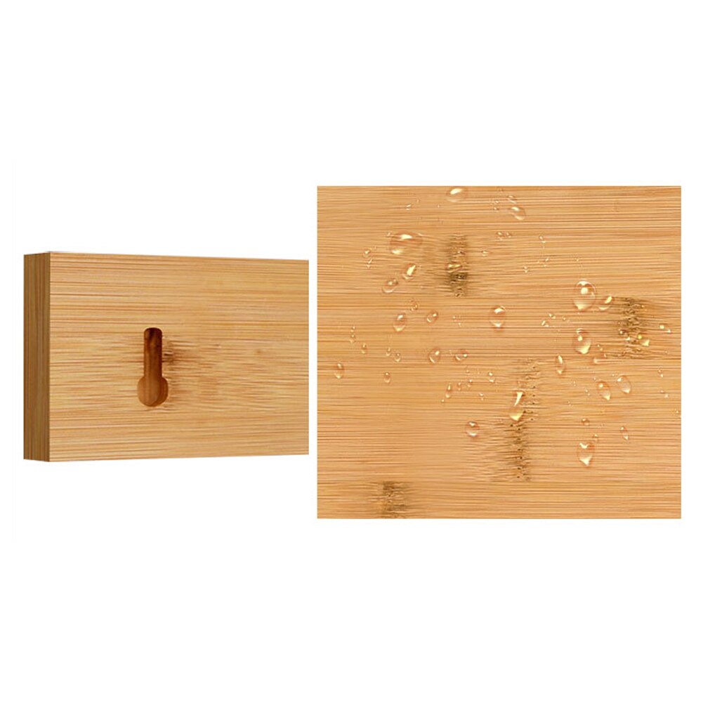 Natural Bamboo Wood Kitchen Tool Holder Wall Absorbs Water Mounted Suction Free Punch Storage Rack For Kitchen Utensils