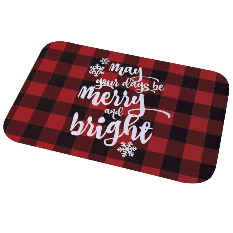 Winter Snowflake Christmas Tree Doormat Red Non Slip Absorbent Floor Carpet Mat for Entryway Bedroom Living Room Sofa Home Decor: B07
