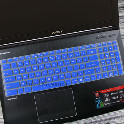 Voor Msi Alpha 15 15.6 ''/Msi Alpha 17 17.3 Inch Gaming Laptop Siliconen Toetsenbord Cover Skin Protector Film stofdicht: Blue