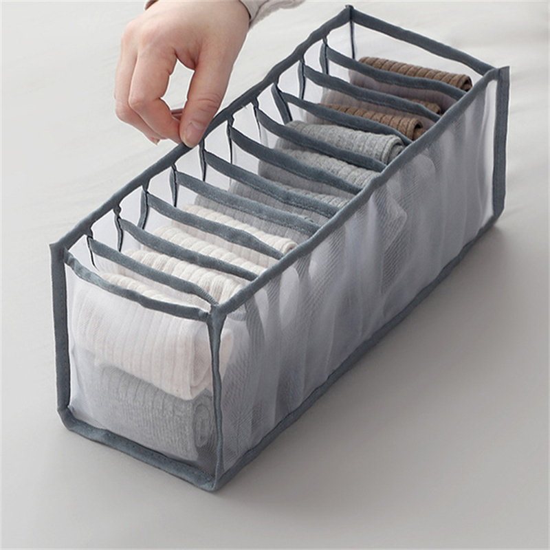 Boîte de rangement pour jeans à 11 grilles, placard, garde-robe, compartiments pour vêtements, tiroirs, sous-vêtements, chaussettes, séparation, organisateur de maison: Rouge
