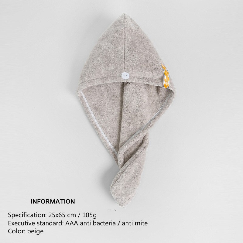 Torrt hårlock förtjockad snabbabsorberande handduk... – Vicedeal