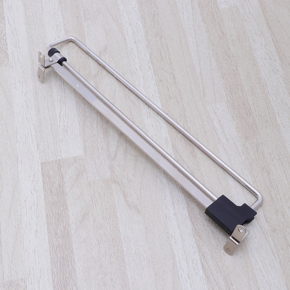 Carril de armario retráctil de acero inoxidable percha de ropa percheros de toalla Barra del armario (tipo simplificado, Plata)