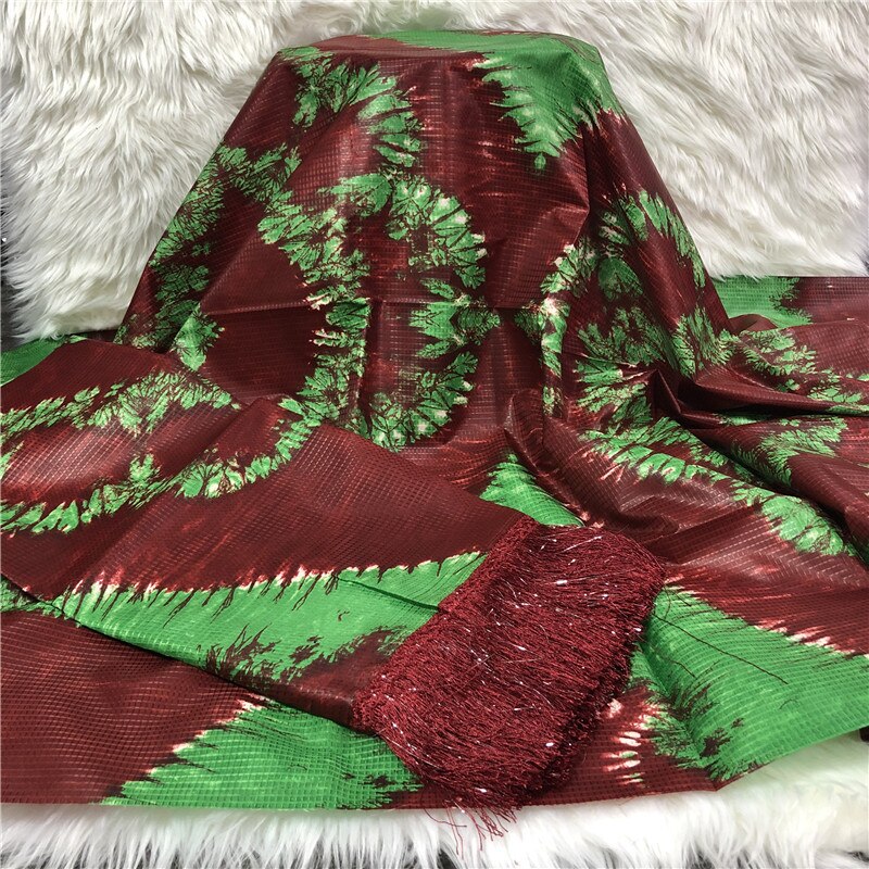 Nouveauté africain bazin riche dentelle bazin farbic avec gland pour mariage 5 2yards/lot: 6
