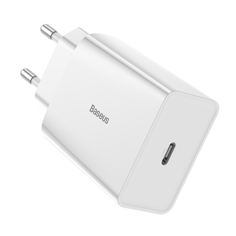 Baseus 18W Snelle Usb Charger Ondersteuning Quick Charge 3.0 Usb Type-C Pd Charger Mini Draagbare Telefoon Oplader voor Iphone Huawei Xiaomi: EU  Type-C White