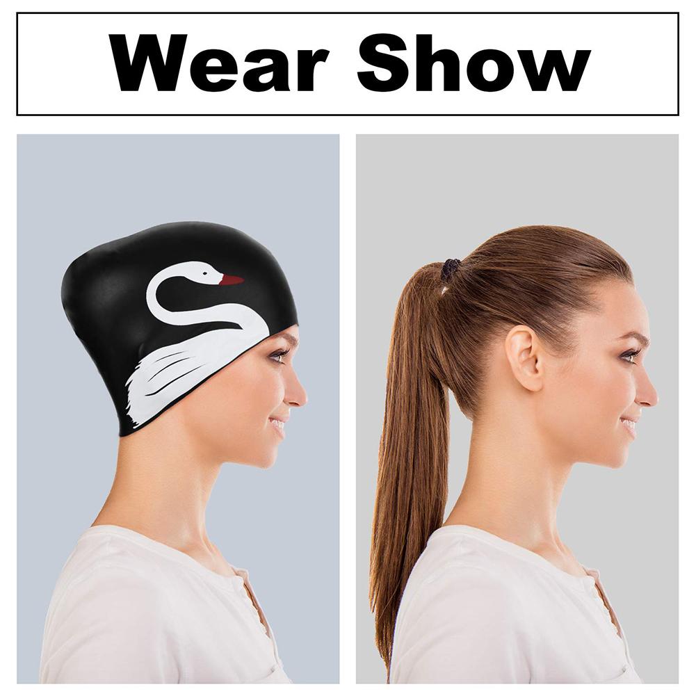 Siliconen Badmuts Flexibele Duurzame Lang Haar Badmuts Elegante Zwaan Comfortabele Antislip Badmuts Voor Mannen vrouwen