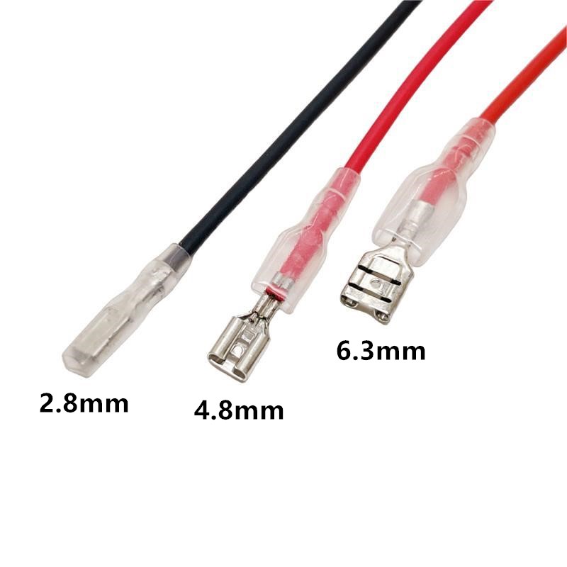 10pcs 2.8MM/4.8MM/6.3MM plug-in spring wire terminal block wire with sheath single head double head connection wire harness