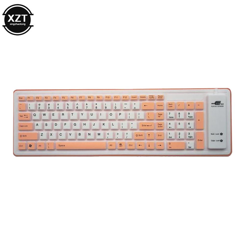 Tragbare wasserdichte und staubdichte Silikontastatur, faltbare USB-Tastatur, 103-Tasten, kabelgebundene Tastatur für PC-Laptops