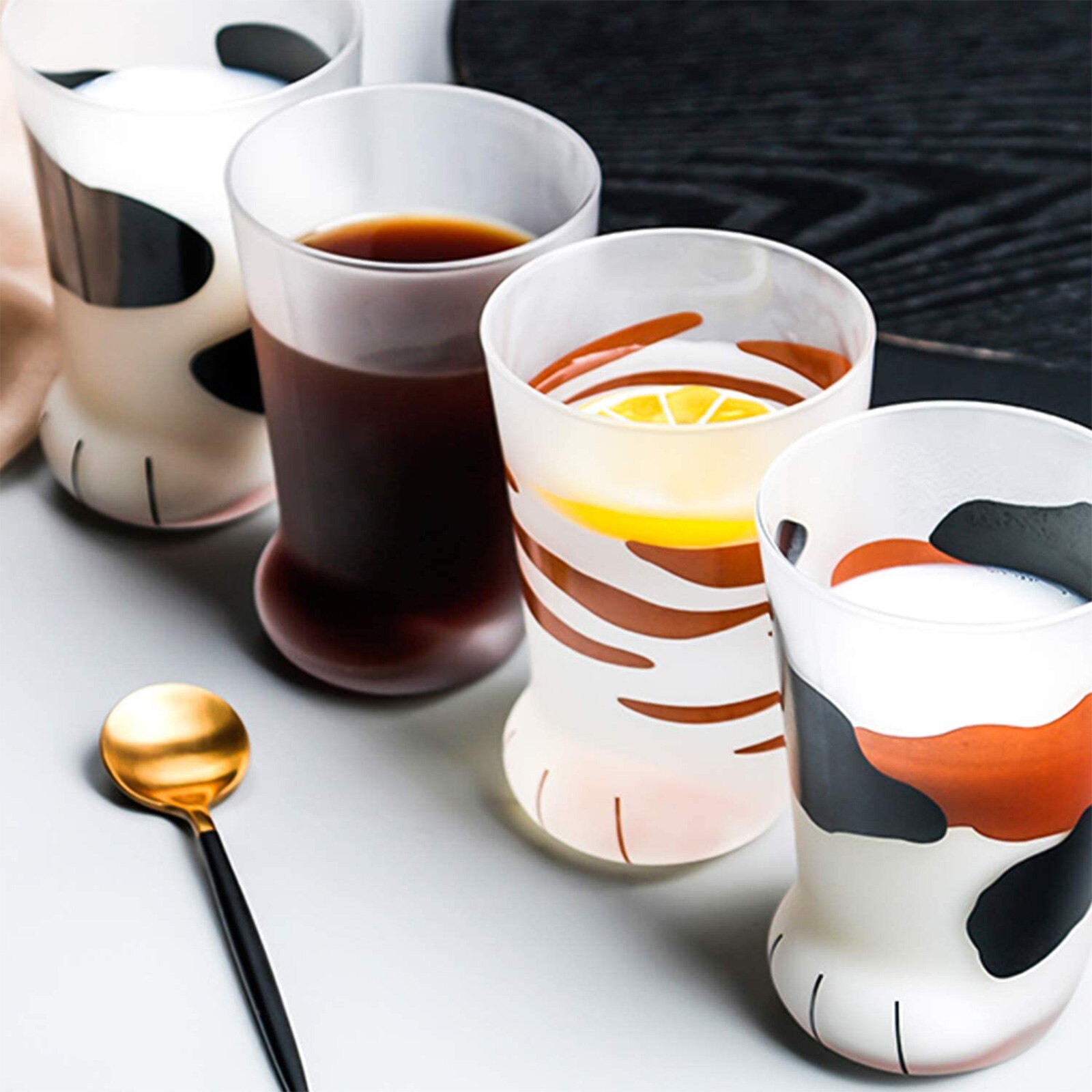 Leuke Kat Klauw Cup Ontbijt Melk Koffie Creatieve Thee Kopjes Persoonlijkheid Frosted Glas Koffie Mok Voor Mannen Vrouwen Kids Verjaardag