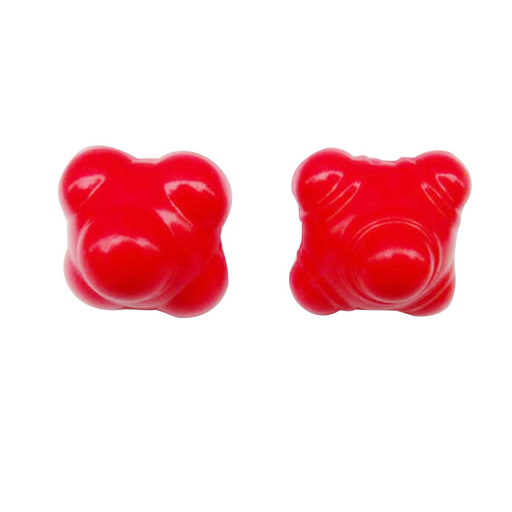 2pcs Sports Gym Fitness Exercise Hexagonal Reaction Ball Basketball Dribble Speed Agility Coordination Training Balls: Red