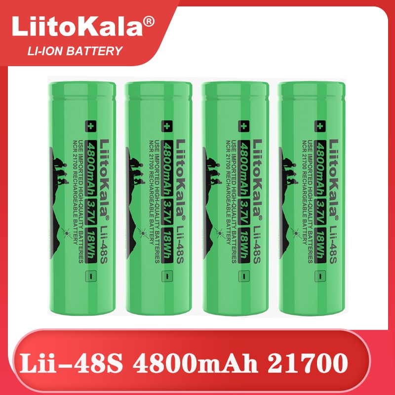 2022 Liitokala Lii-48S 3.7V 21700 4800Mah Li-Ion Oplaadbare Batterij 9.6A Power 2C Tarief Ontlading Ternair lithium Batterijen