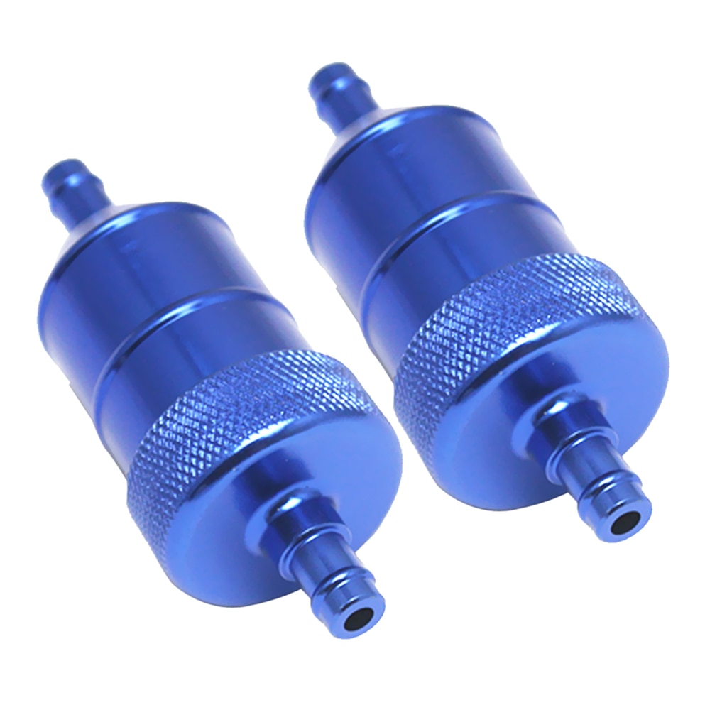 5/16" 40Micron Aluminum High Flow Fuel Inline Petrol Filter Car Truck Bluex2