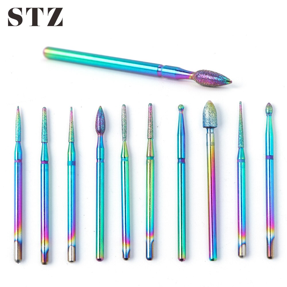 Stz 1pc regnbue neglebor til elektrisk boremaskine fræser hårdmetal keramisk neglefilsliber manicure værktøj  #1514-2