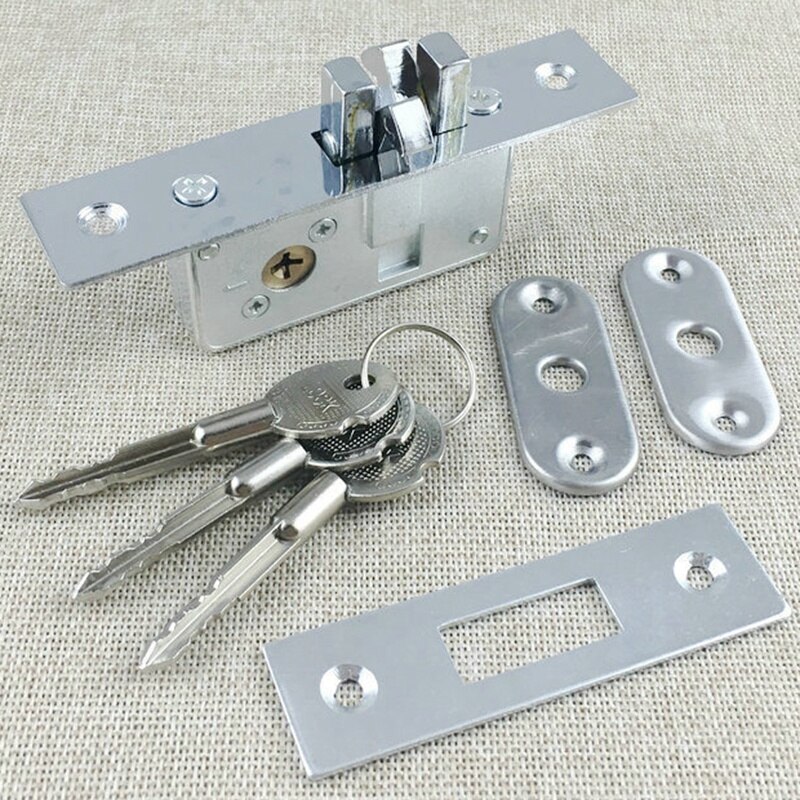 Invisible/Door Lock, Sliding Door Hook Lock, Alloy Lock Body, Frame Glass Door, Sturdy, Durable, Door Hardware