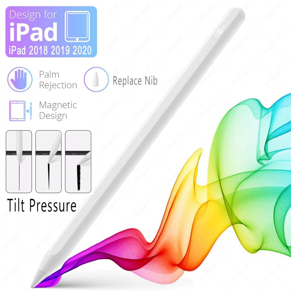 Tilt Pressure Stylus Pen for Apple iPad Pencil iPad Air 4 10.9 Pro 11 12.9 10.2 7th 8th Generation Palm Rejection