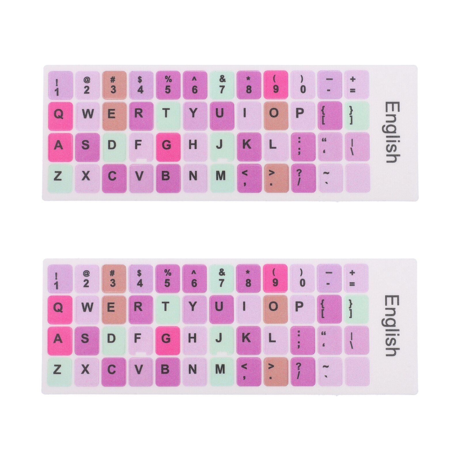 2 Sheets Keyboard Decorative Sticker Universal English Keyboard Sticker Decal: Colorful macarons