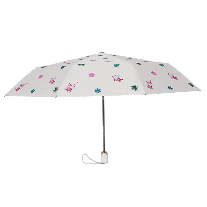 Mały świeży parasol flaming przezroczysty Sakura parasole kot kreskówkowy parasol ptak kreatywne parasole długi uchwyt: automatic świnia beige