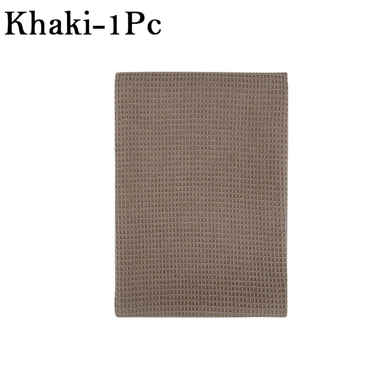 Waffle Tea Towel Spot Cotton Home Kitchen Plain Cloth Napkin 45*65 Cm Square Low Shrinkage Table Towel Cleaning Water Absorption: C