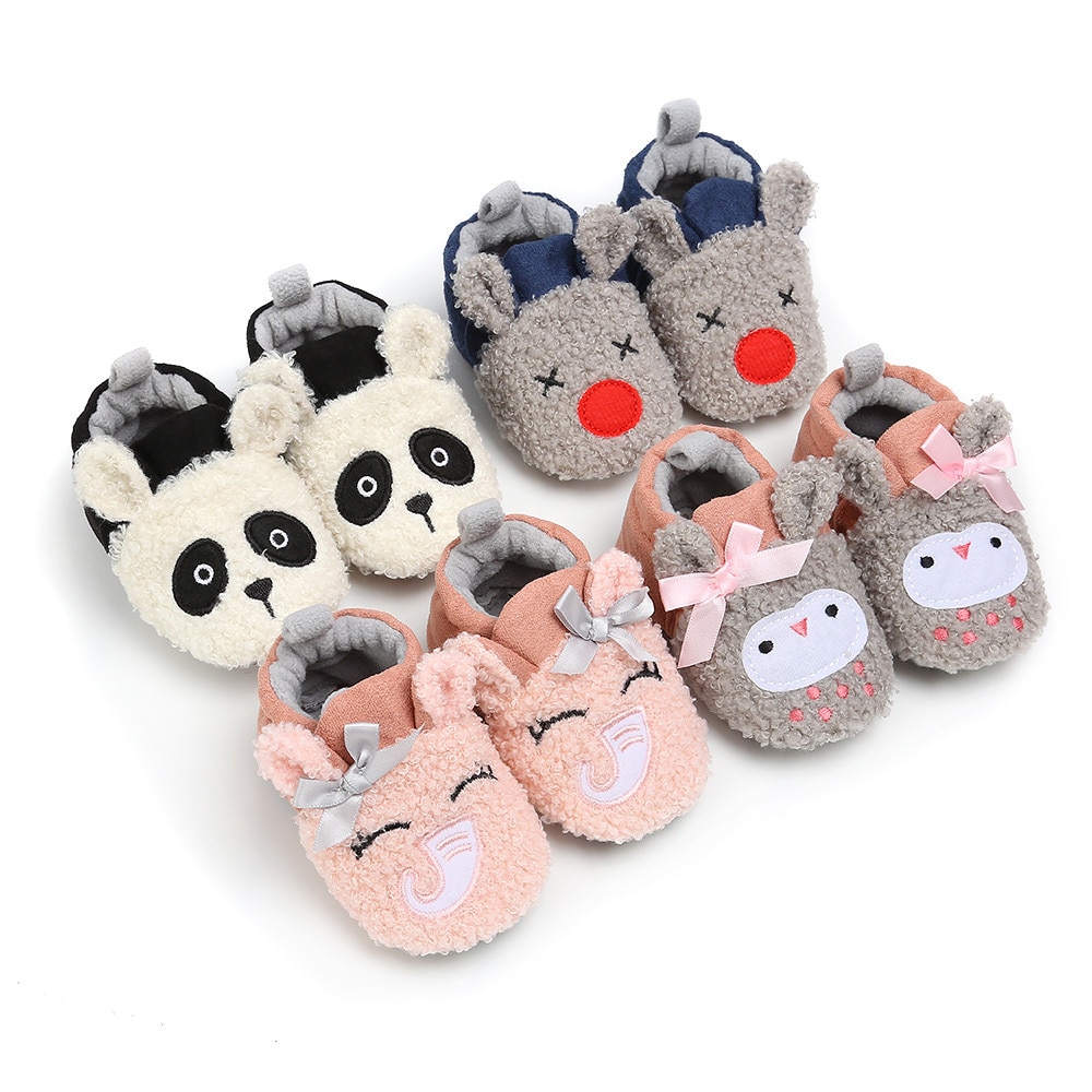 Enfant enfants pantoufles tout compris coton dessin animé doux intérieur bébé coton pantoufles bébé garçons filles chaussures maison pantoufles