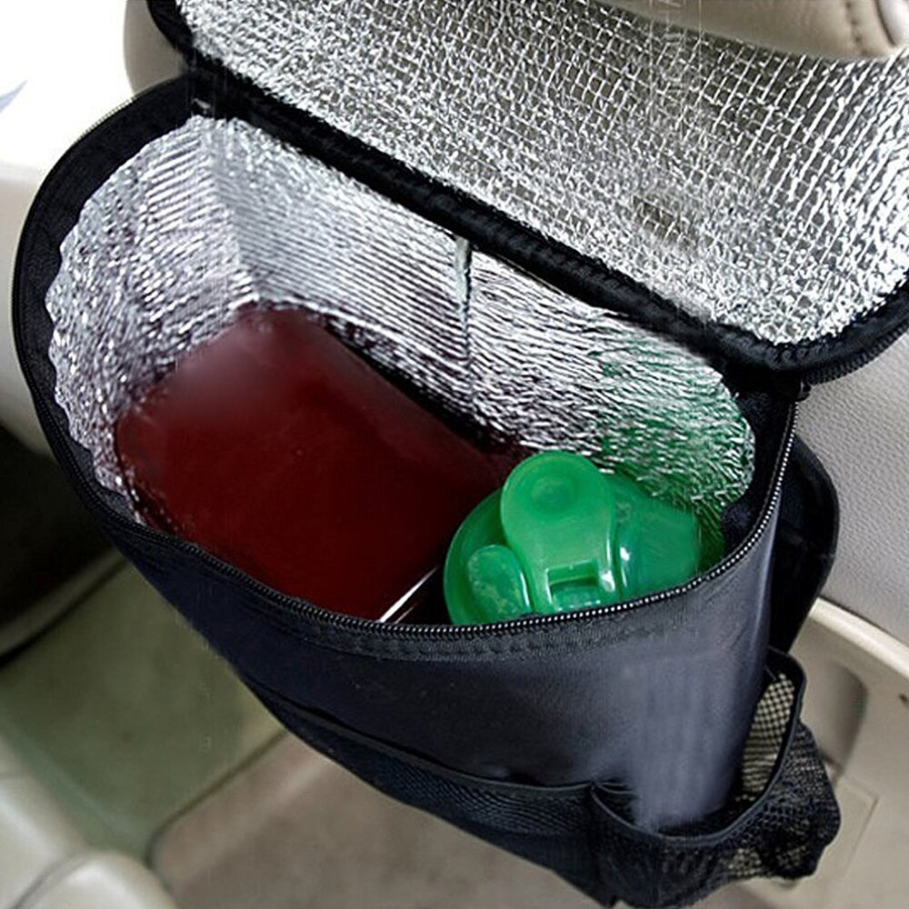 Bilsete rygg hengende bag organisering multi-lomme isolert mat vann oppbevaring netting bag container bil oppbevaring rydding poser