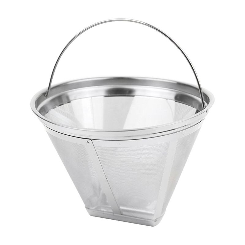 Stainless Steel Reusable Cone Shape Coffee Filter Dripper Strainer Mesh Basket