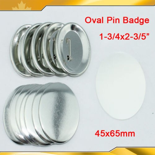 Oval 45x65mm 100 Sets Pin Back Metal Button Supply... – Grandado