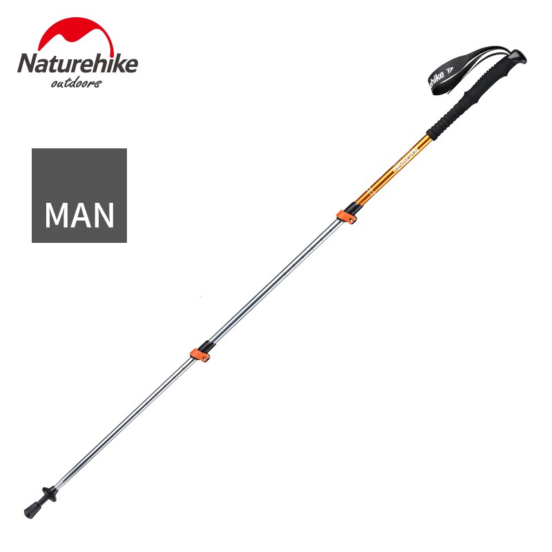 Bastones de senderismo ultraligeros para hombre y mujer, bastones de senderismo con empuñaduras EVA absorbentes de sudor, para montañismo: Golden for Man