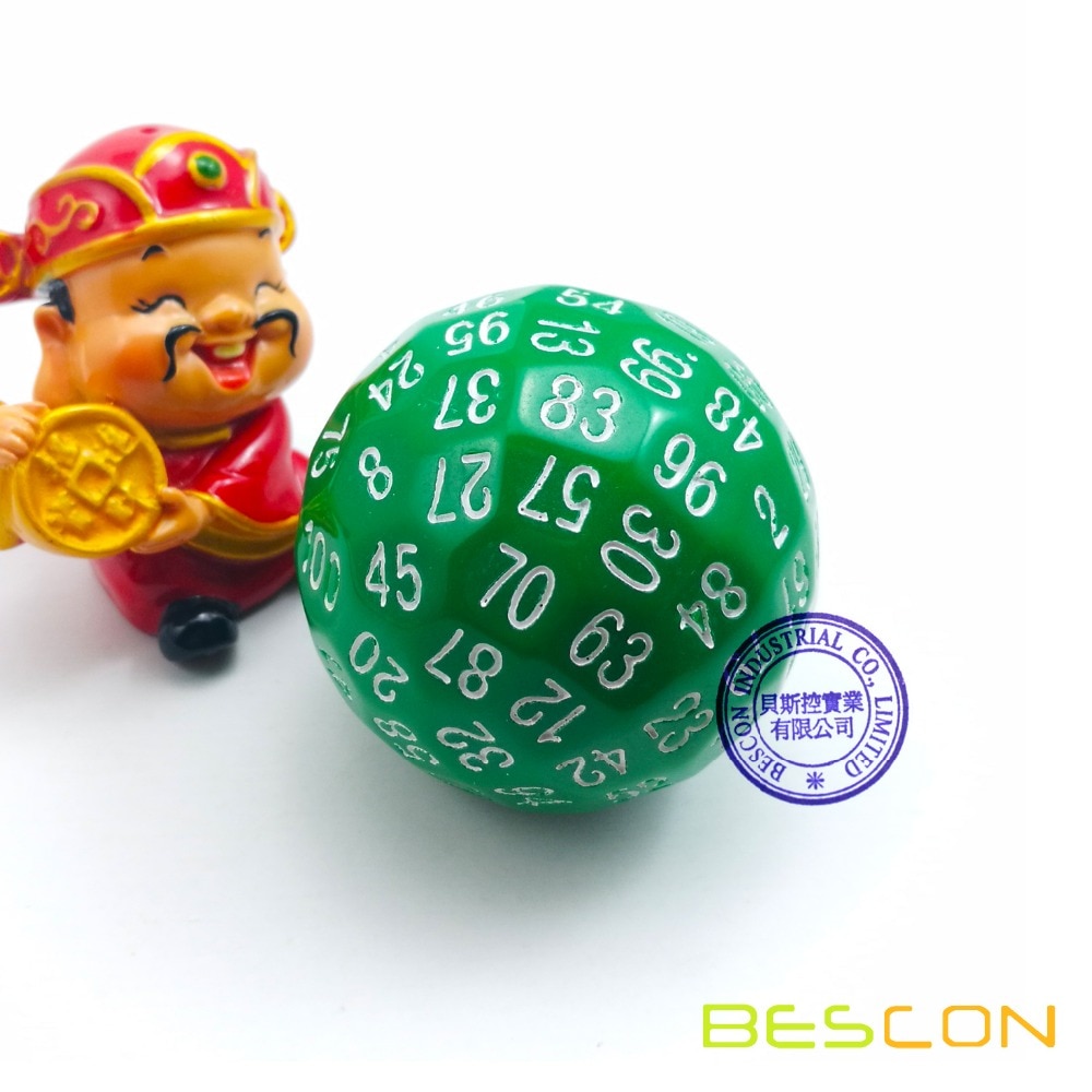 Dado poliédrico Bescon, dado de 100 lados, dado D100, Cubo de 100 lados, dados de juego D100, Cubo de 100 lados de Color verde