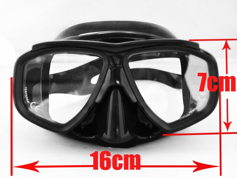 Top low profile black silicone scuba diving mask Tempered glasss myopia lens mask for nearsighted freedivers Adult scuba mask