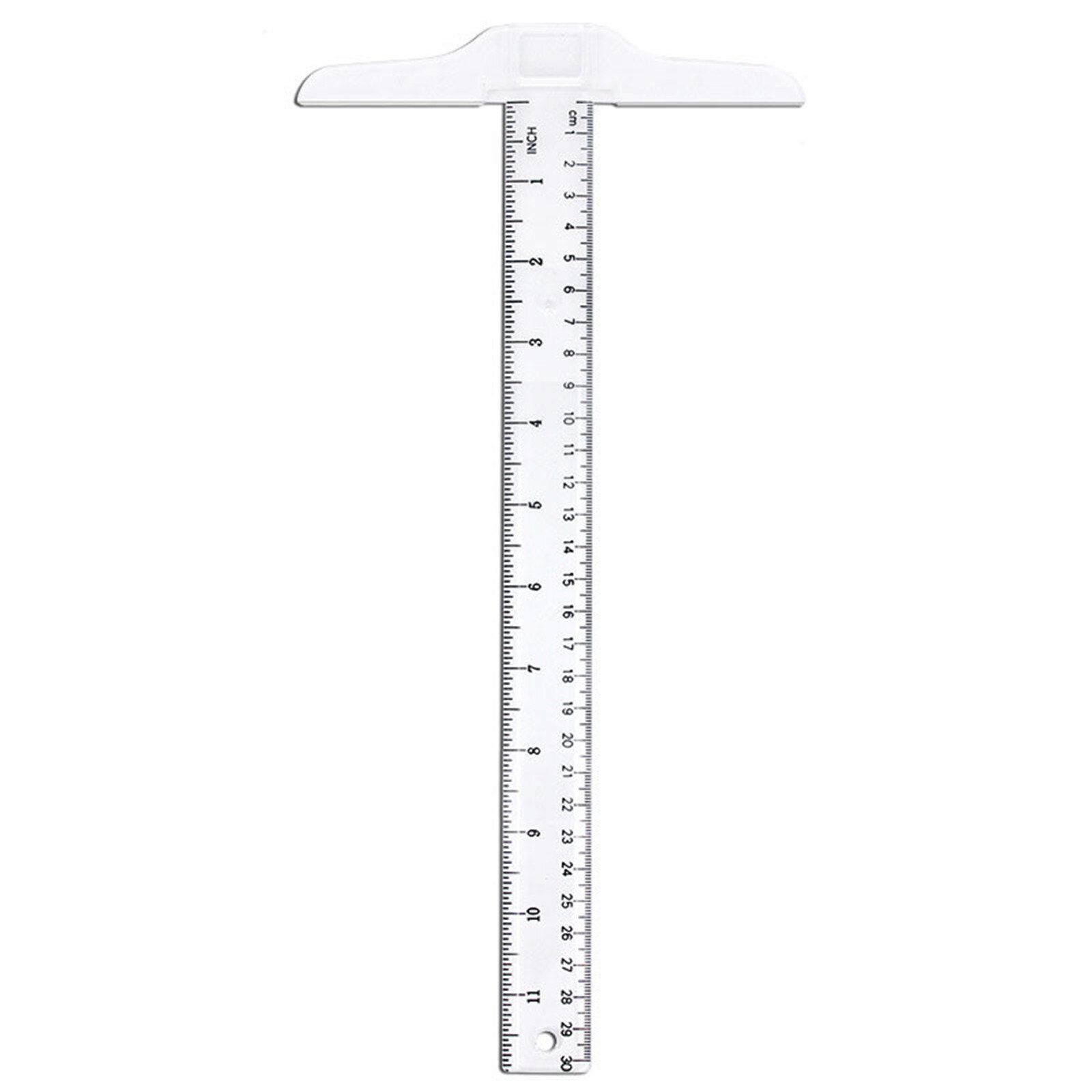 30cm/12" Plastic T-Square Metric Ruler cm/inch Double Side Scale T Shaped Ruler Measuring Tool DU55: Gong Ying A