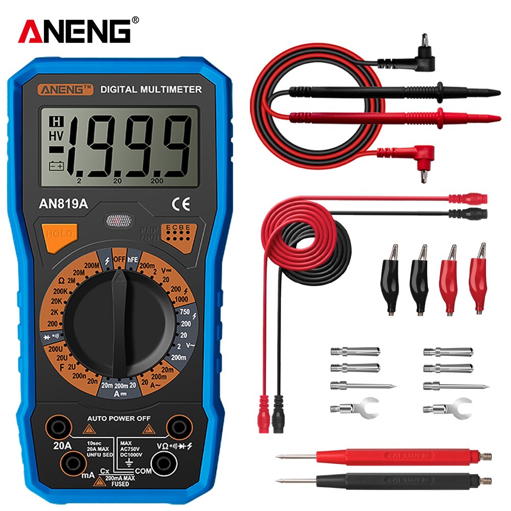 ANENG AN819A Digital Multimeter esrmeter true rms digital multimeter tester voltmeter battery tester multimetro richmet: blue 2