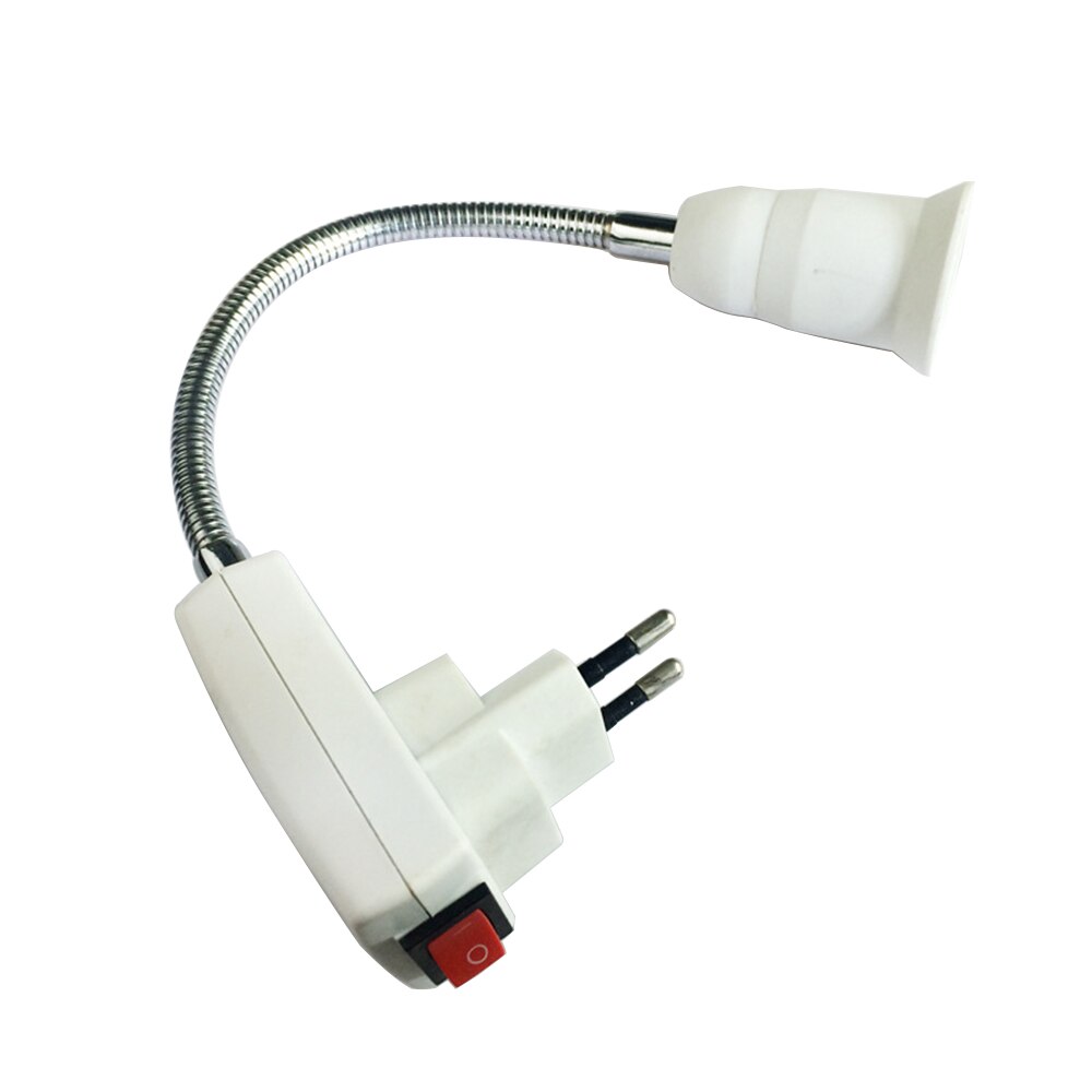 20cm EU Plug E27 Flexible Light Lamp Bulb Adapter Socket Extend Extension Converter Wall Base Bulb Holder Screw Book Lamp Socket
